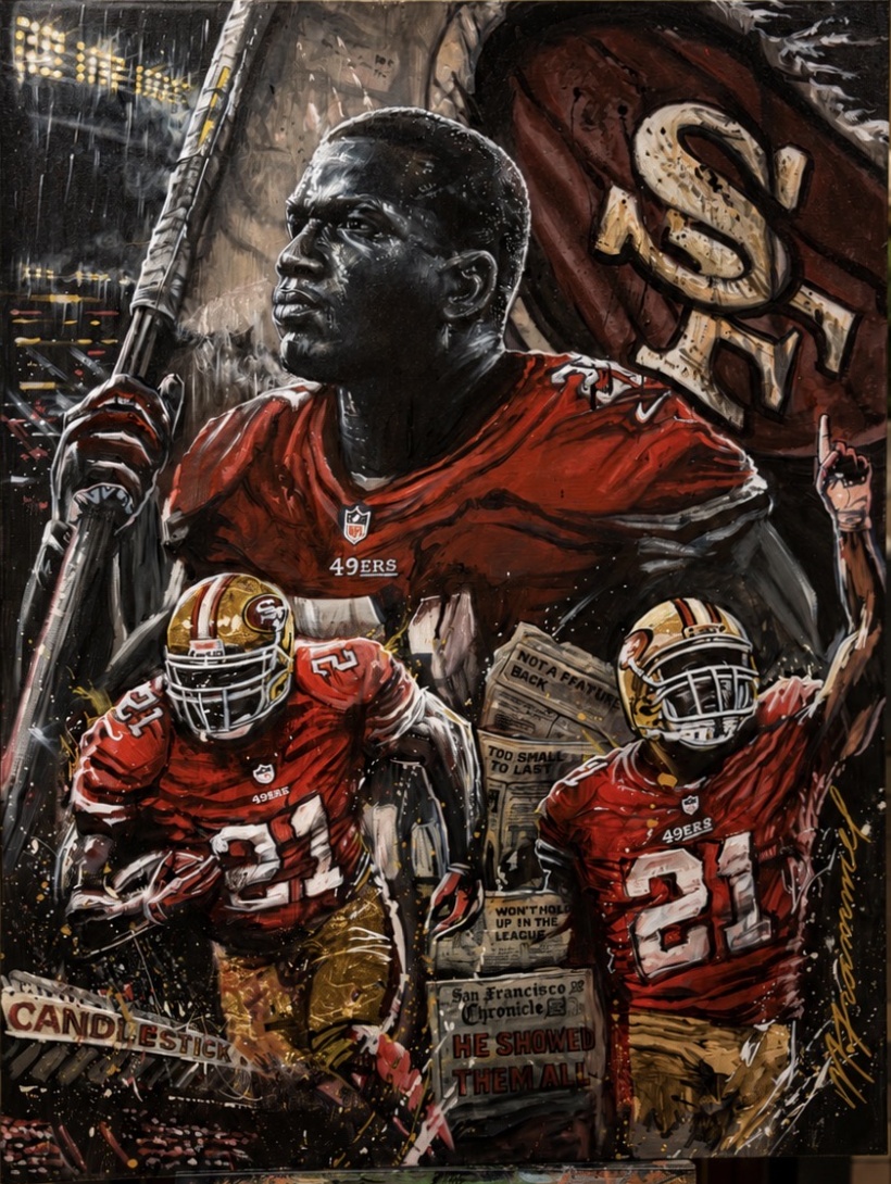 Ronnie Lott San Francisco 49ers tribute painting at Candlestick Park